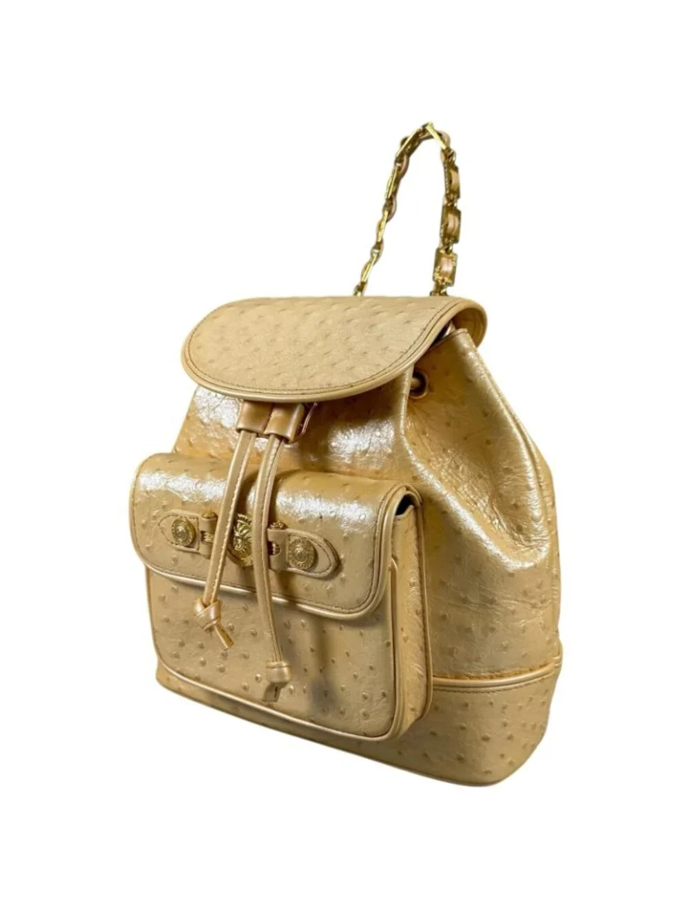 Versace Sunburst Leather Yellow Backpack Gold